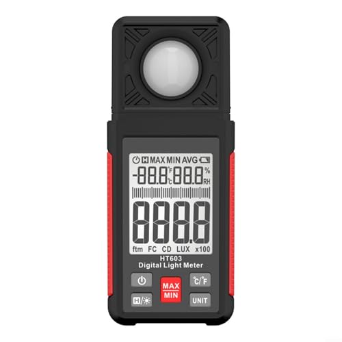 AugustknowU Iluminómetro del alto rendimiento HT603 con la exhibición del LCD y tiempo de respuesta rápido para las mediciones ligeras precisas