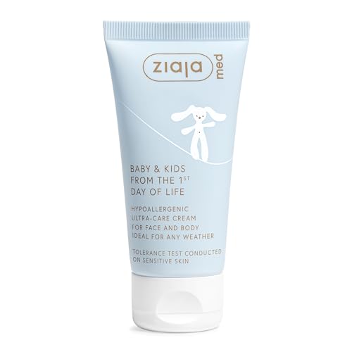 BABY & KIDS Crema Facial y Corporal Ultra-Care para Bebés | Hidratante Hipoalergénica Recién Nacido | Sin Perfume | 96% Ingredientes Naturales | 50 ml de ZIAJA MED