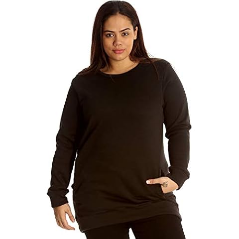 Nouvelle Collection Side Pockets Long Plain Sweatshirt Black 26-28 Cover