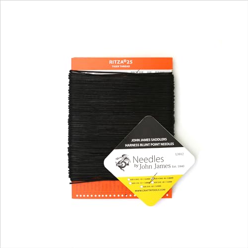 Black 0.6mm RITZA 25 Tiger Thread para Costura miniatura 3