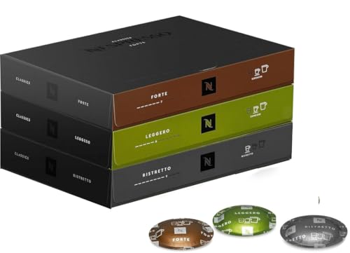 Nespresso Professional - Lote de 150 Cápsulas de Café - 50 Ristretto, 50 Leggero, 50 Forte - Cápsulas de Aluminio Reciclable - Compatible con Máquinas Zenius, Momento, Aguila