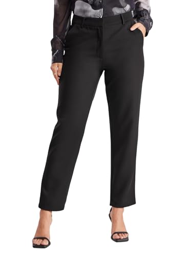 Image of FableStreet Women's Formal Trousers | Mid-Rise Straight-Leg Design | Flat Front & Permanent Crease | Polyester Lycra Fabric | Office Wear & Business Meeting