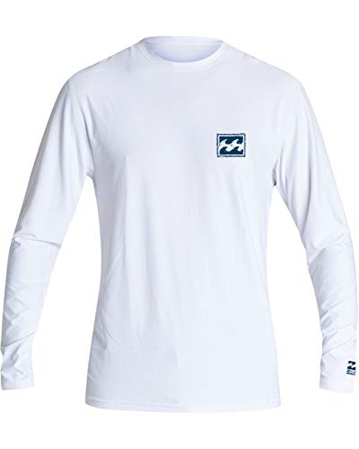 Billabong Men's Warchild Loose Fit Long Sleeve Rashguard, White, L