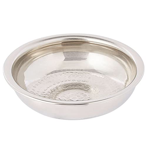 Orientalische runde Hamam Schale aus Messind Kassal 14cm groß Silber | Orient Dekoschale mit hoher Rand | Marokkanisches…