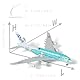QIYUMOKE 1/300 A380 Flugzeugmodell aus Metalldruckguss für ANA Green Turtle Airlines JA382A Kai mit Ständer, Modellflugzeug, geeignet für Luftfahrtbegeisterte als Geschenk oder Ausstellungsdekoration