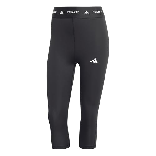 adidas Damen TECHFIT Capri Leggings, BLACK, M