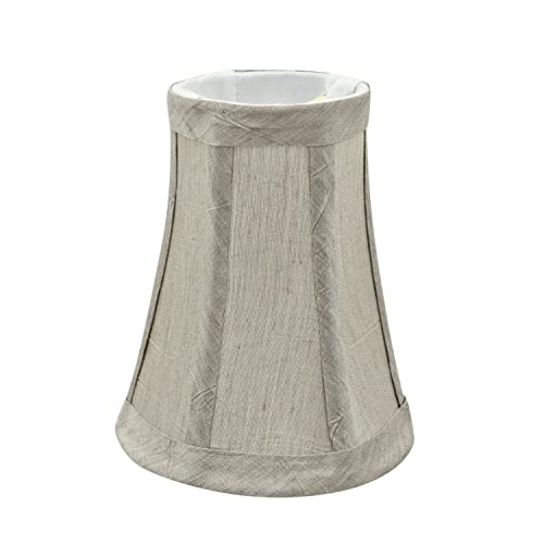 Aspen Creative 30245-6A, Bell Clip-On Chandelier Lamp Shade, Silver-Grey, 2-1/2" Top x 4" Bottom x 5" Slant Height, Set of 6 by Aspen Creative - Image 3