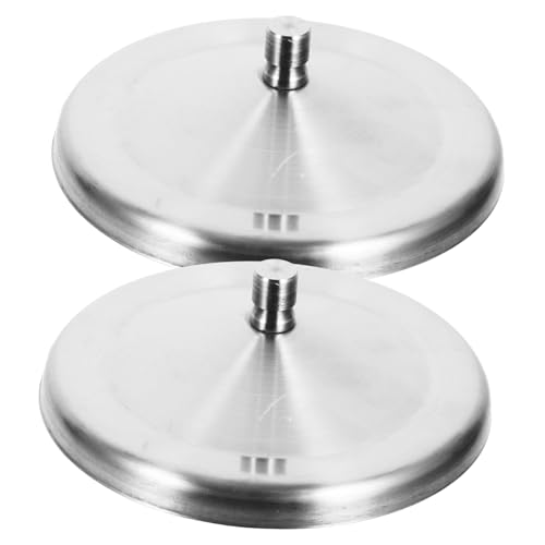 BEBEMOKO 2pcs 10cm Stainless Steel Cup Lids Coffee Cup Dust Cover Leakproof Mug Cover for Reusable