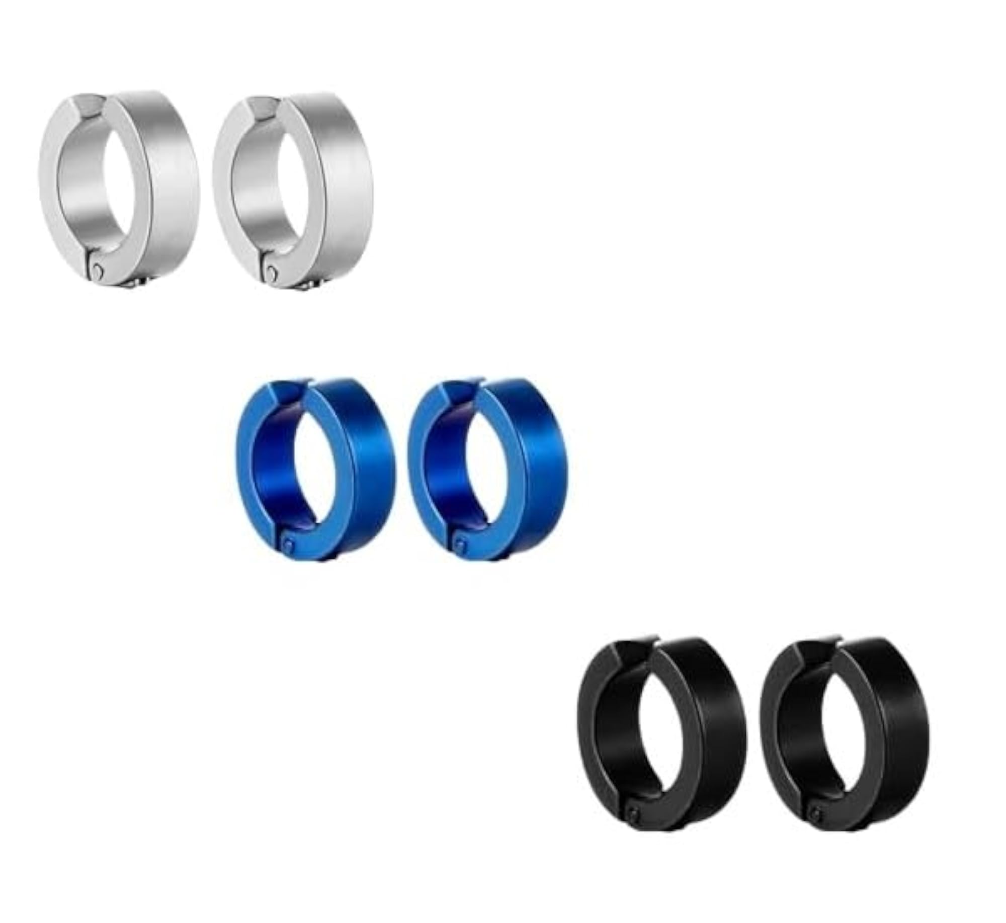 Non-Pierced Multicolor Magnetic Hoop Stud Earrings