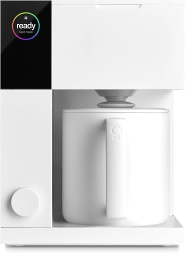 Fellow Macchina da caffè di precisione Aiden - Thermos per 10 tazze, ausilio per la preparazione integrato, programmazione, serbatoio dell'acqua rimovibile, bianco opaco