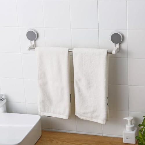 Image of Oblivion Towel Holder in Bathroom - Self-Adhesive Towel Rod for Bathroom & Kitchen - No-Drill Wall Mounted Holder with Strong Adhesive, Space-Saving Organizer for Towels, Clothes & Accessories (3)