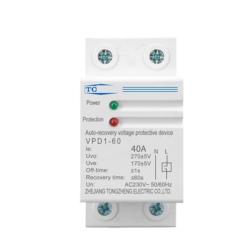 Relais de protection contre les surtensions Rail Din 40A 230V
