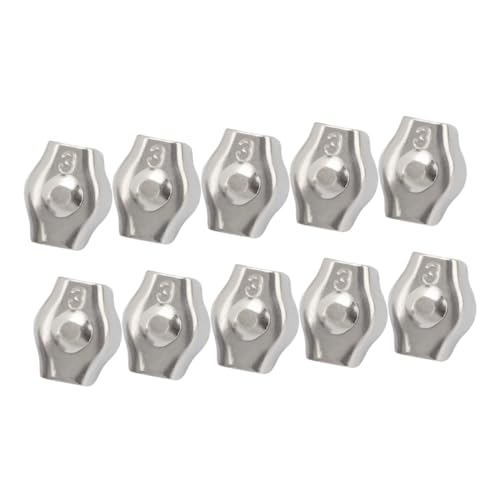 CIYODO 10pcs 304 Stainless Steel Single Cable Holder Wire Rope Fixing Clip Wire Kit Terminal Connectors Cord Connector Cable Clamp Hardwares Parts Outdoor Cable Wire Cable Clamp Silver