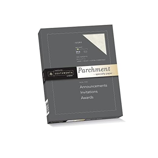Southworth P984ck336 Parchment Specialty Paper, Ivory, 24Lb, 8 1/2 X 11, 100 Sheets