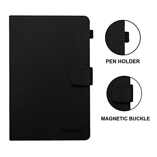 Image of Fastway Leather Folio Flip Stand Case Cover for Realme Pad Mini 8.7 inch Tablet (Black)
