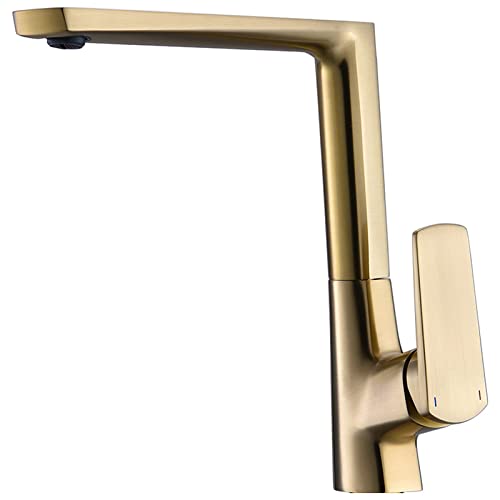 Grifo de cocina dorado cepillado monomando para eliminar manchas difíciles con agua fría y caliente