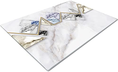 Chopping Boards | Glass Worktop Savers | Worktop Protectors Heat Resistant | Catering Chopping Boards | Chopping Boards Glass | Over The Sink Chopping Board | Large | Grey Silver Black