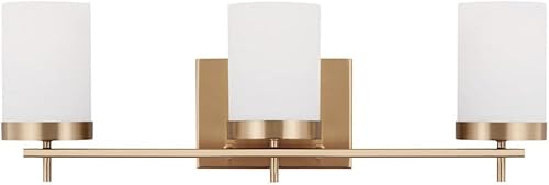 Generation Lighting 4490303-848 - Lámpara de pared moderna Zire de 3 luces de latón satinado para decoración del hogar, aplique de pared y accesorio