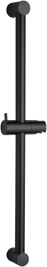 Shower Slide Bar 24 in Segmental Slide Bar Adjustable Installation Distance 18-24 in with 360° Adjustable Handheld Shower Head Holder for Bathroom, Screw Wall Mounted, Matte Black