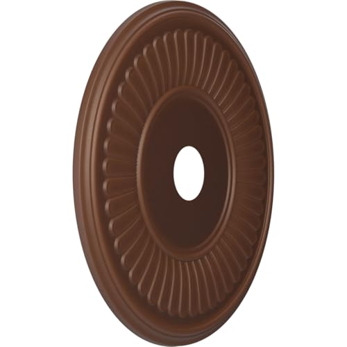 Image of Ekena Millwork CMP22BEDRU Berkshire Thermoformed PVC Ceiling Medallion (Fits Canopies up to 10 1 /8 inch), 22 inchOD x 3 1 /2 inchID x 1 inchP, Universal Aged Metallic Rust
