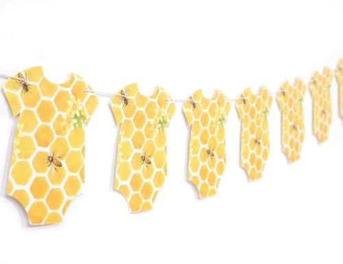 Image of Bee Bodysuit Banner - Bee Baby Shower Banner,Bodysuit Decorations,Gender Reveal