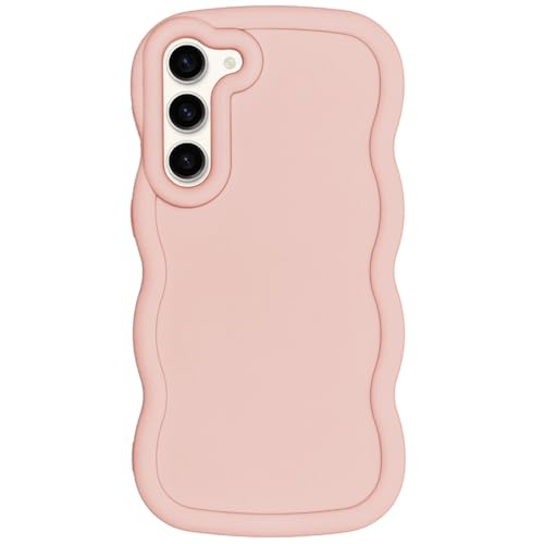 WOGROO Slim Fit Case for Samsung Galaxy S23, Wave Frame, Cute Soft TPU Thin Protective Phone Cover for Women, Light Pink - image 1