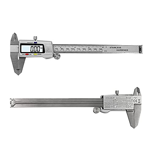 Calibrador digital de 150 mm, herramienta de medición en acero inoxidable de precisión 6