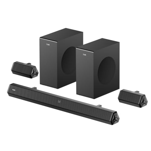 Image of boAt Aavante Bar Prime B450 with Dual Subwoofers and Rear Speakers, 450W RMS Output, 5.2 Channel, Multi-Connectivity, EQ Modes, & BT v5.4 Soundbar with Powerful Signature Sound (Core Black)