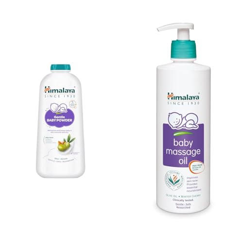 Image of Himalaya Baby Powder, 400 G And Himalaya Baby Massage Oil - 500Ml