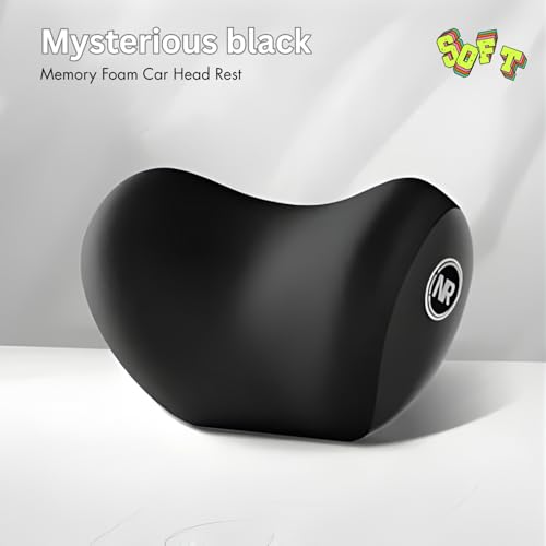 Image of Car Neck Rest Pillow | Ergonomic Memory Foam Headrest Cushion for Neck Pain Relief | Adjustable Car Seat Support Pillow with Washable Cover | Universal Travel & Driving Comfort Pillow Gray