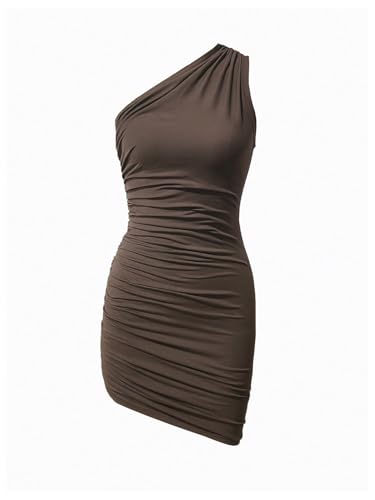 Image of GORGLITTER Women's Sexy Birthday Mini Dresses Asymmetrical Going Out Club Party Vegas Dinner One Shoulder Fringe Dress