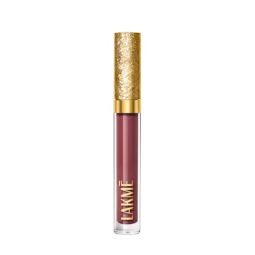 Image of Lakme Be-Jewel Shimmer Lip Liquid with Ceramides, Luminous Matte Finish, Waterproof- 301 Iced Espresso 3.5ml