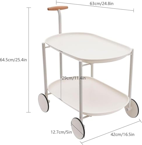 Mesa auxiliar de sofa tipo carrito de bar con ruedas para servir 3