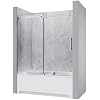 SUNNY Shower Door Frameless Sliding Shower Doors 60 in. W x 62 in. H,5/16" Clear Tempered Glass Shower Enclosure with Square Rail,Brushed Nickel Finish