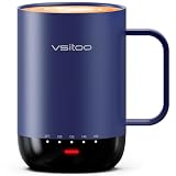 VSITOO S3 Pro - Taza de café inteligente con autocalentamiento de 16 onzas, taza de café calentada con IA de detección automática que calienta bebidas a 48.9-65.6 °C manos libres. Perfecta para el