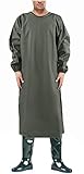 SUJAN Full Sleeve Waterproof Knit Apron Gown - Windproof and Chemical Resistant, Ideal for Kitchen, Workshop,Safety & Security Personal Protective Workwear Green S-M