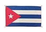 Bandera Cuba grande de 150 x 90 cm para balcón con 4 ojales y 4 bridas (Cuba)