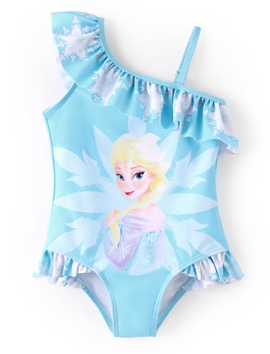 Image of Disney Stitch Frozen Marvel Minnie Mouse Girls Swimsuits Ruffle One Piece Bathing Suits UPF 50 Swimwear Quick Dry Size 2-13Y