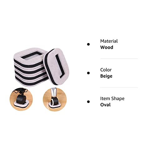 Ezprotekt 16 Pack Felt Furniture Caster Cups For Carpet And Hard Floors, Anti-Sliding Felt Bottom Furniture Pads, Bed Wheel Stopper Floor Protectors- Protect Any Flooring, Fit: 2.1 * 1.3" (Beige) #TOP7