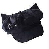 LFRXION Trendy Painter Hat Buckle Fashion British Berets for Dating Photography Cabbie Headwear Painter Party Wear Black
