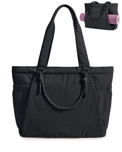 BAGSMART Yoga Pilates Tote Bag for Women with Knotted Handle Gym Bag