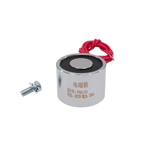 Electroimán solenoide P34/25 de 12V y 24V DC con fuerza de elevación de 25Kg 3