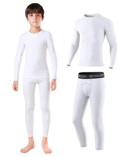 Niksa Juego de ropa interior térmica para niños de 5 a 12 años – extra cálido esquí y ropa interior deportiva, altamente transpirable como base para fútbol, senderismo y ciclismo, ropa funcional para