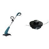 Makita UR3000 Rasentrimmer 450 W, Blau & DA00000001 Fadenkopf Tap&Go