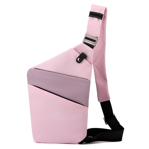 Image of Anti Theft Crossbody Bags for Women, Shoulder Bag Anti-theft Design for Travel, Sport (Pink Purple - Right Shoulder)