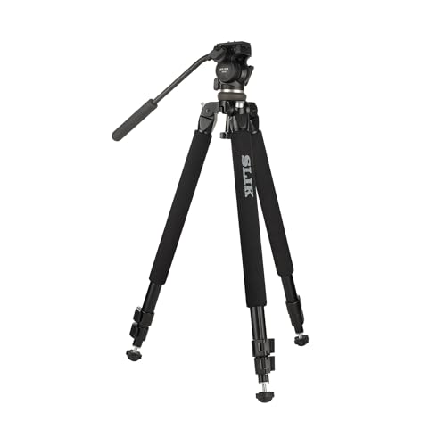 Trépied vidéo SLIK Pro 520QF en aluminium avec tête fluide pour caméra