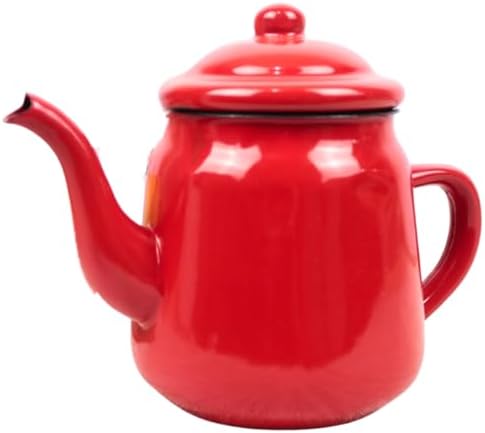 Bule de Ferro Esmaltado 1L para Café Retrô (Vermelho)