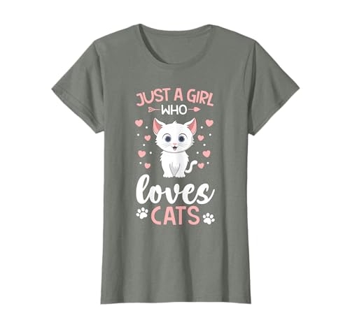 Just A Girl Who Loves Cats Amante de los Gatos Mama Gatito Camiseta