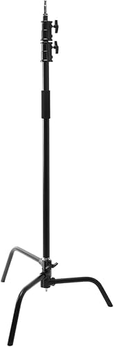 Miniatura 7 de Flashpoint Kit de soporte de luz C de 10.5 pies sobre base de tortuga con columna elevadora cargada por resorte de dos niveles, brazo de agarre de