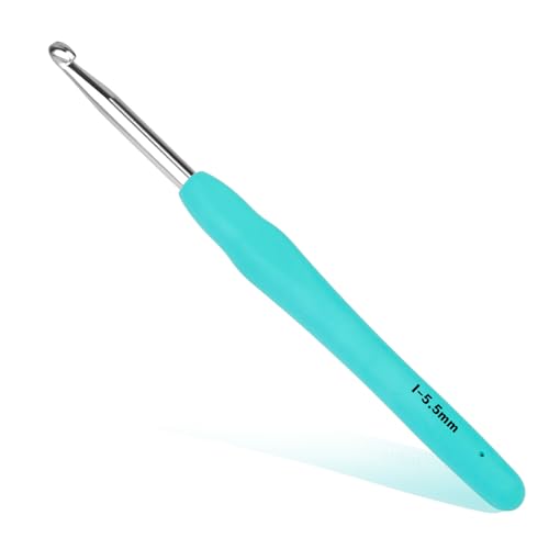 Crochet Hook 5.5 mm Ergonomic Crochet Hook Crochet Needles Ergonomic Handle for Arthritic Hands Knitting Needles with Soft Handle Beginners and Experienced Crochet Hobbyists (5.5 mm)